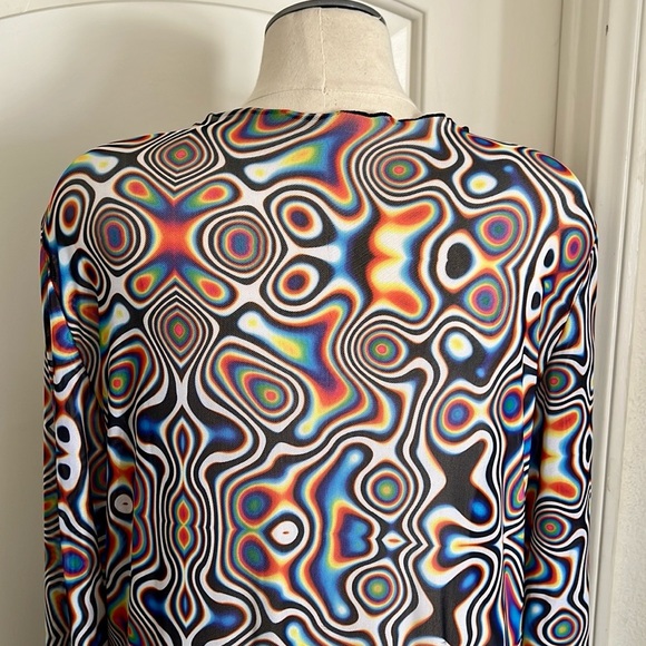 Shein / Longline Kimono / Geometric Patterned / Colorful - Picture 5 of 12